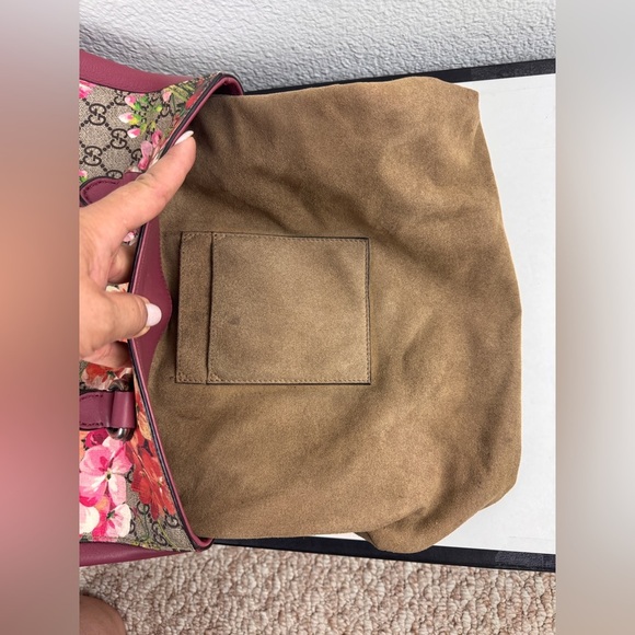 Gucci Soft GG Supreme Monogram Blooms Top Handle Bag Beige Multicolor Dry Rose - Picture 12 of 13